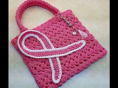 Learn How To #Crochet "Bag Of Hope" Breast Cancer Awareness Purse TUTORIAL #384