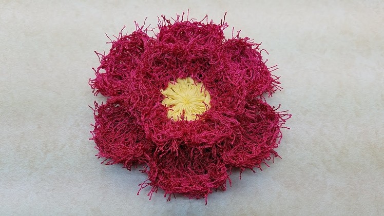 Learn How To #Crochet Easy Flower Dish Scrubby TUTORIAL #385