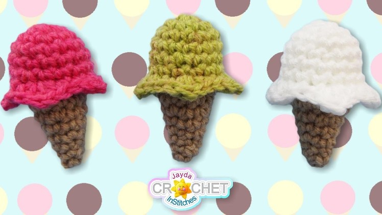 Mini Ice Cream Cone Crochet Pattern Tutorial