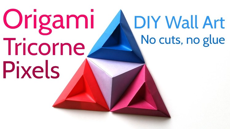 Origami Tricorne Pixels to Make Stunning DIY Paper Wall Art