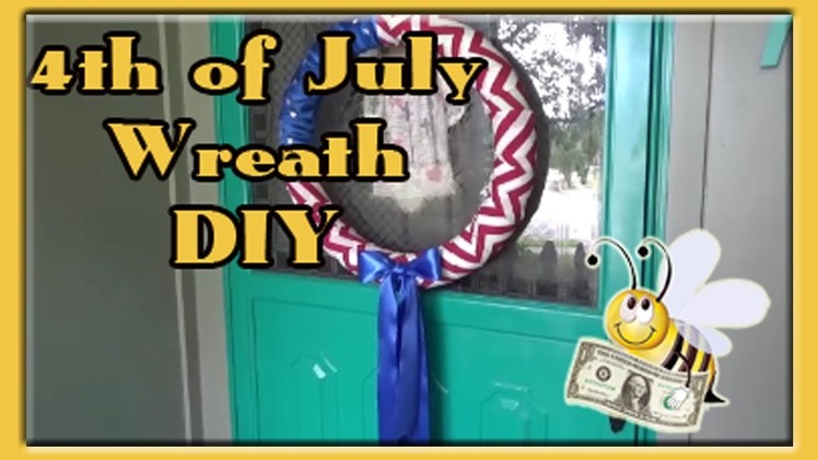 Patriotic Flag Wreath using Dollar Tree Fun Hoop, pool noodle as DIY wreath form