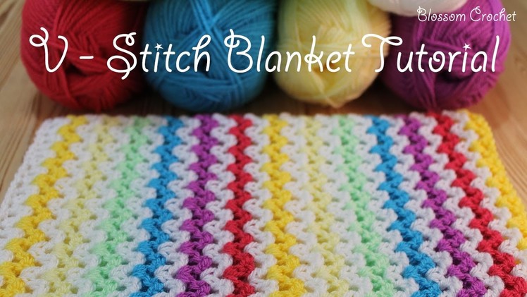 SUPER easy Crochet V Stitch Blanket.Scarf