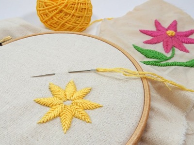 Beginner Embroidery - Raised Fishbone Stitch