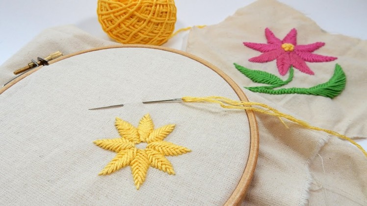 Beginner Embroidery - Raised Fishbone Stitch