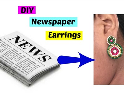 Best out of waste From Newspaper Earrings|how to make paper earrings|newspaper crafts