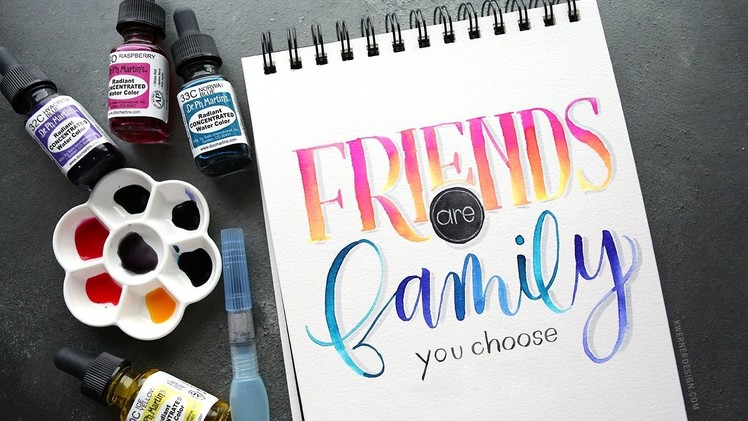 Brush Lettering: Friends Are Family You Choose