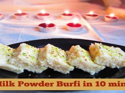 BURFI Recipe under 10 minutes! Milk Powder Burfi | Instant & Very Easy Burfi Recipe | Diwali Sweets