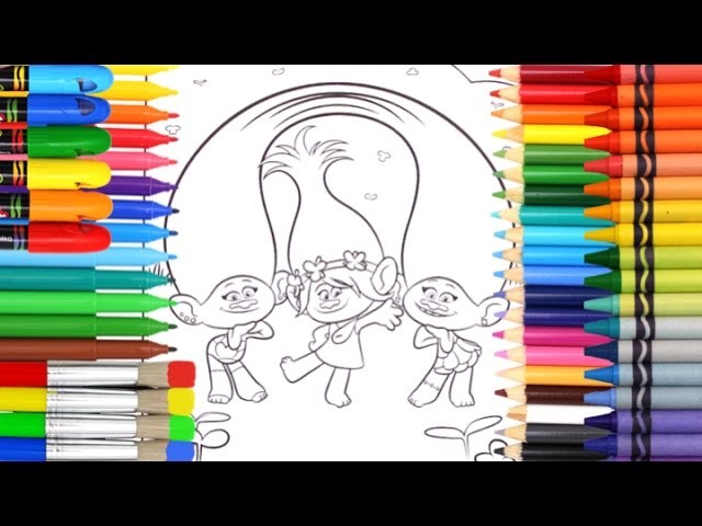 Coloring Pages Dreamworks Trolls Coloring Videos for Children RL