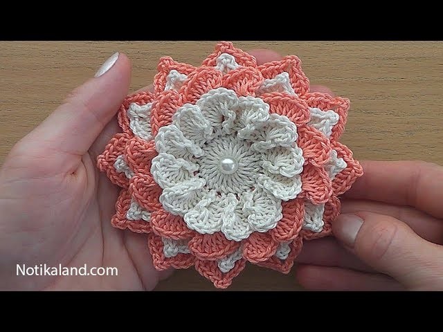 Crochet Flower Tutorial #4 VERY EASY
