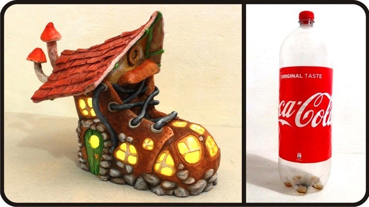 ❣DIY Boot Fairy House Lamp Using Coke Plastic Bottle❣
