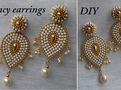 DIY || How to make designer paper earrings at home || fancy designer earrings
