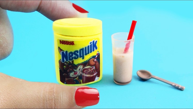 DIY MINIATURE NESQUIK - with real chocolate powder inside!!!