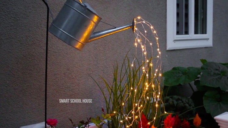 Glowing Watering Can Made with Fairy Lights