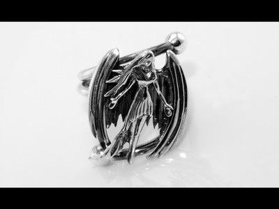 Handmade angel ring silver