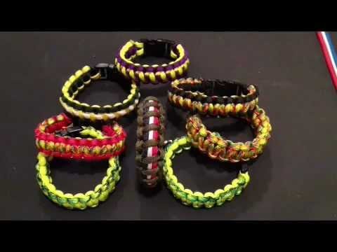 How to make a three color paracord survival bracelet American Flag style