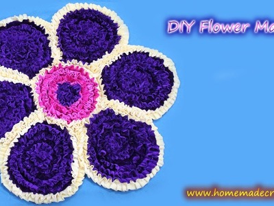How to make Flower Mat. Frill Mat. Mat with Velvet Cloth - by Arti Singh