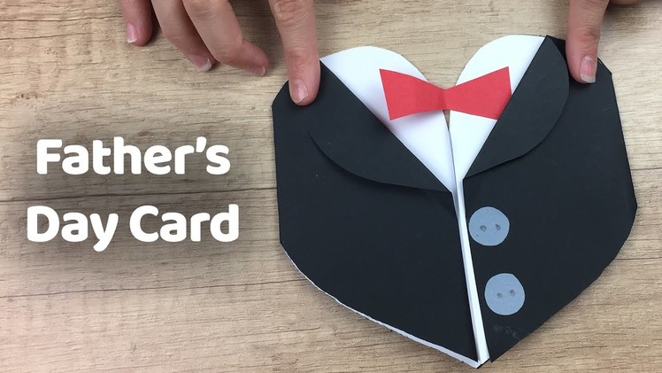 How to make Tuxedo | Father's day gift card - simple and quick to make craft for father with kids.