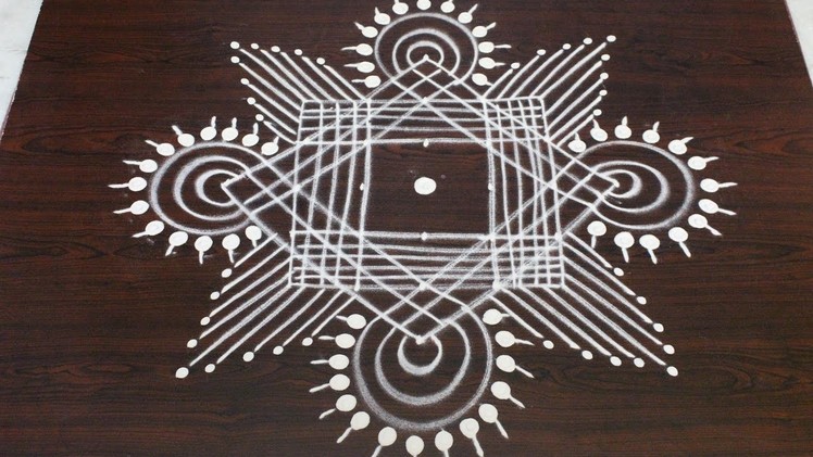 Margazhi kolam designs with  7 to 1 dots || dhanurmasam muggulu designs || easy rangoli designs