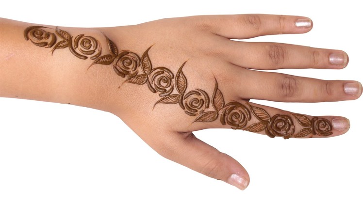 Rose Mehndi Design for Hands