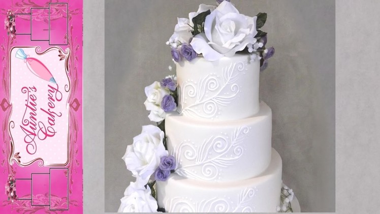 Simple Scrolls Wedding Cake