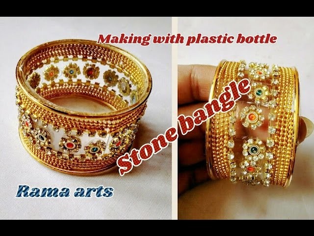 Stone bangle - Making with waste plastic bottle | jewellery tutorials