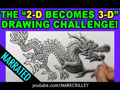 The "2-D Becomes 3-D" Drawing Challenge: Narrated Version