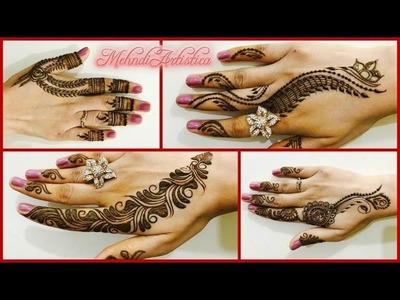 4 easy Beautiful Mehndi Designs For Quick Henna Party|Latest simple heena Hatho ki mehendi