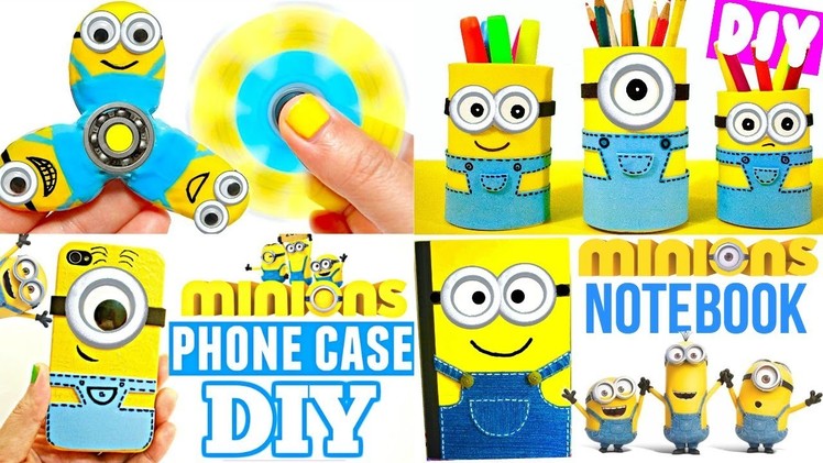 5 MINIONS CRAFTS TO DO WHEN YOU'RE BORED | DIY BACK TO SCHOOL SUPPLIES 2017