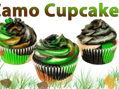 Camouflage Cupcakes: How to Make Camo Cupcakes by Cookies Cupcakes and Cardio