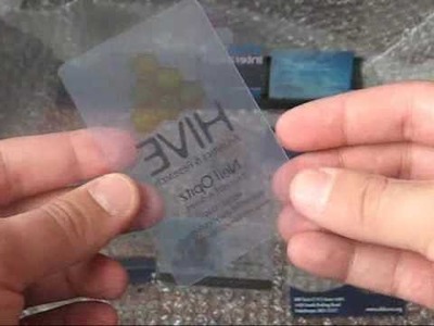 Clear, frosty and translucent plastic business cards