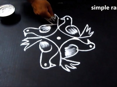 Creative simple rangoli designs with 5 to 3 dots | chukkala muggulu with dots  |  kolam designs