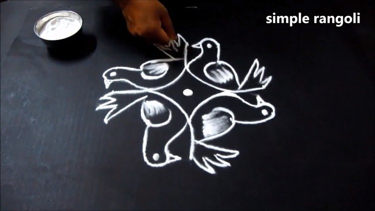 Creative simple rangoli designs with 5 to 3 dots | chukkala muggulu with dots  |  kolam designs