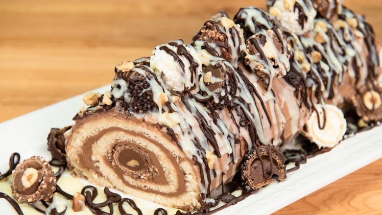 Ferrero Rocher & Nutella Cake Roll  from Cookies Cupcakes and Cardio