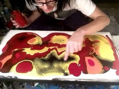 Fluid Painting Technique - Black.Red.Orange.Yellow