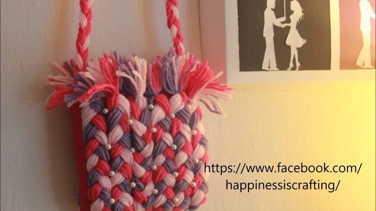 Happiness is. Crafting! DIY Craft Tutorial - 8 : Mini yarn purse