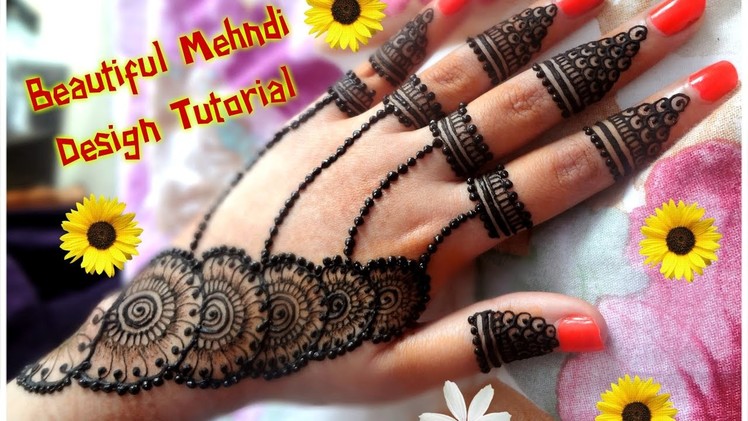 How to apply new latest henna mehndi designs for hands for eid,diwali,weddings tutorial 2017