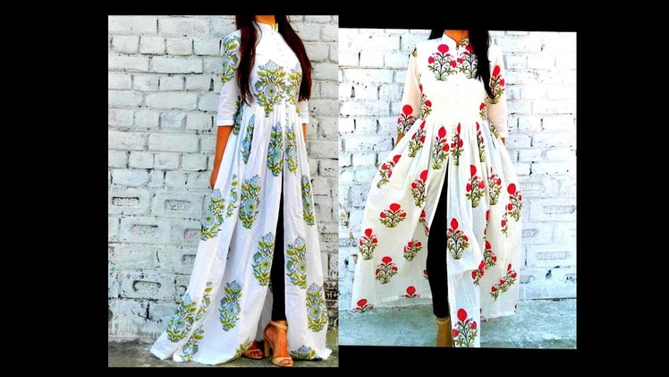 How to Cut & Stitch  Front Slit Long Gown|  Maxi Dress (Eng Subtitles)|Hindi|URDU