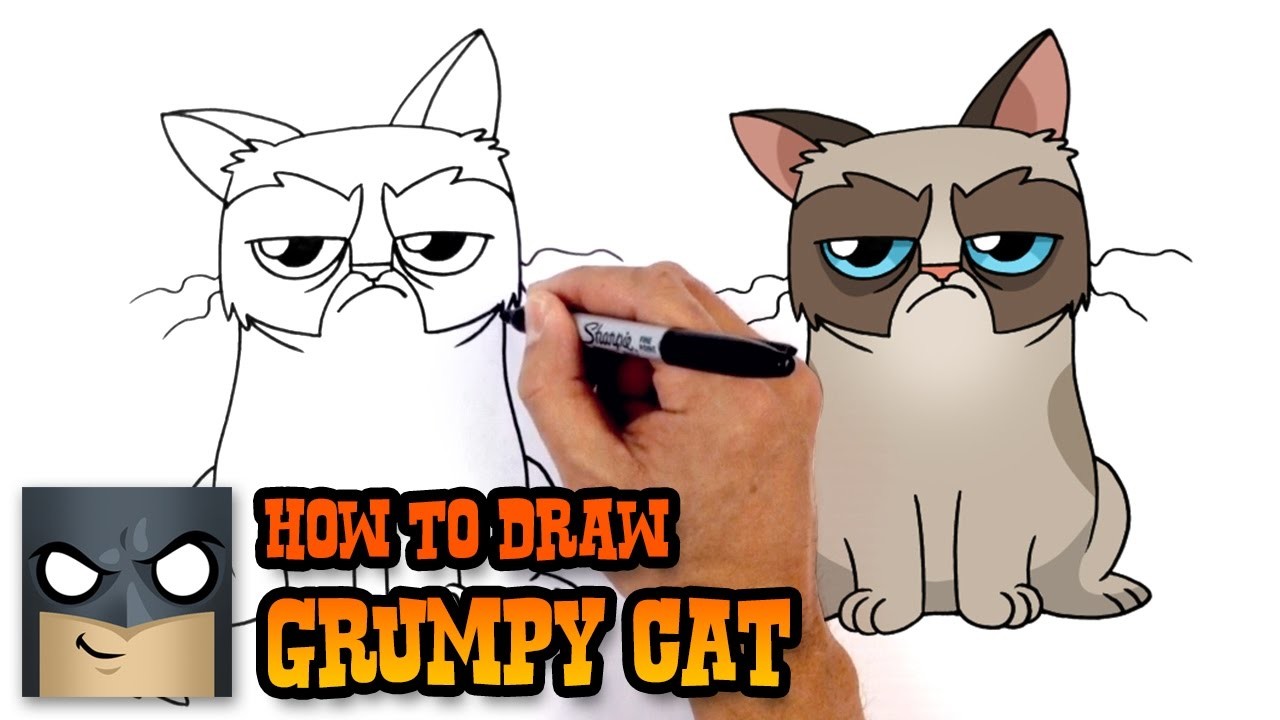 How to Draw Grumpy Cat | Drawing Lesson