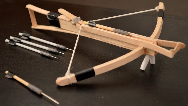 How to Make an Awesome Mini Toothpick CROSSBOW! ????