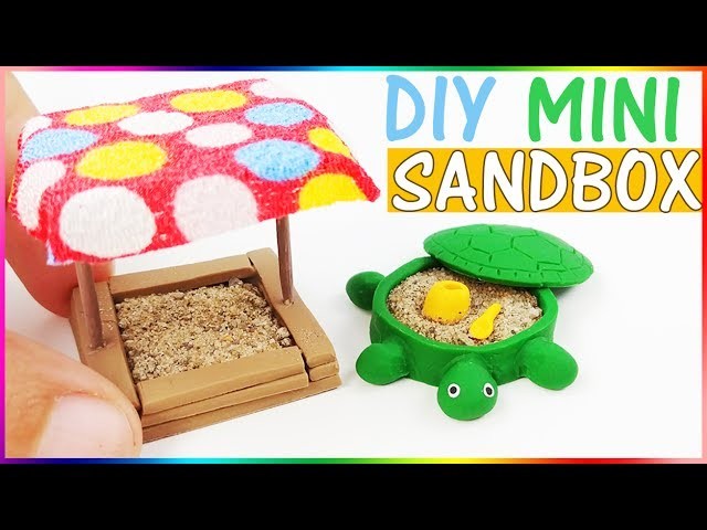 HOW TO MAKE MINIATURE SANDBOX DIY CRAFT Polymer clay tutorial dollhouse