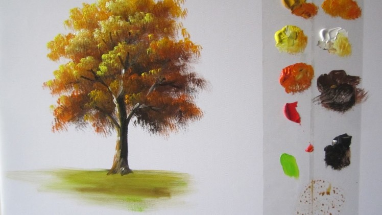 How to Paint a Tree in Acrylics lesson 1