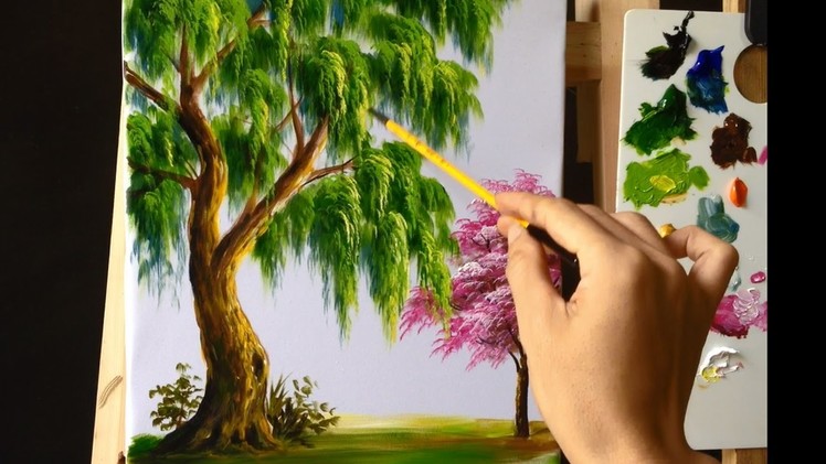 How to Paint a Tree with Acrylic Lesson 9