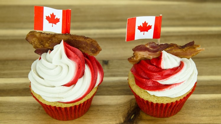 Maple Bacon Cupcakes (Canada Day Cupcakes) by Cookies Cupcakes and Cardio