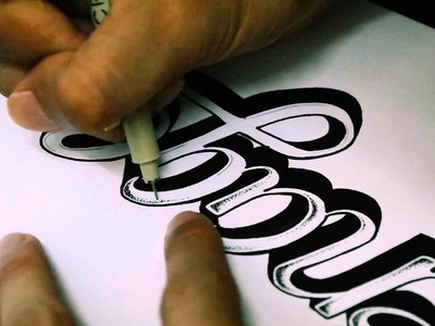 "Ménage" Hand-lettering Script