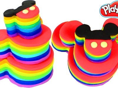 Mickey mouse Play Doh Colors Rainbow Cake Toys  and Frozen Cake  Plastilina y Juguetes Castle Toys