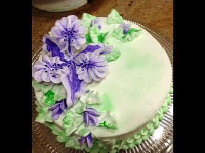 Orchid Cake- Butter Cream- Cake Decorating