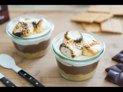 S'MORES PUDDING CUPS IN JARS - Summer Picnic Episode) - Fifteen Spatulas