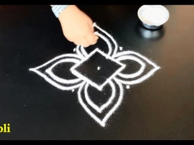 Simple rangoli designs. easy muggulu with dots. simple kolam with dots for beginners