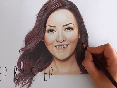 Step by Step | Drawing Mascha Feoktistova - Beautygloss with colored pencils | Emmy Kalia