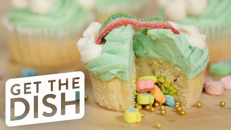 Surprise-Inside Lucky Charms Cupcakes | Get the Dish
